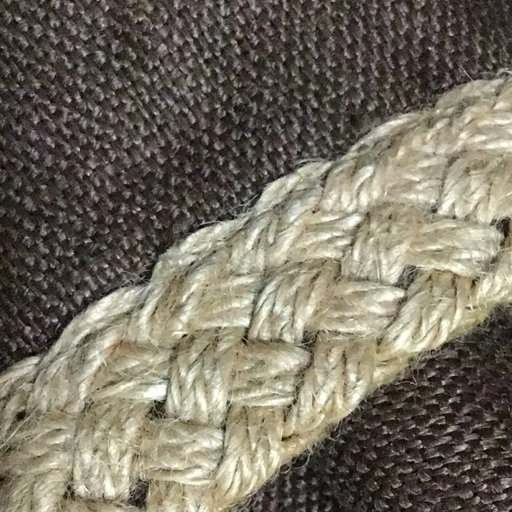 Pottery Barn Brown Rustic 100% Linen‎ Burlap Jute Braid Decorative Pillow Cover